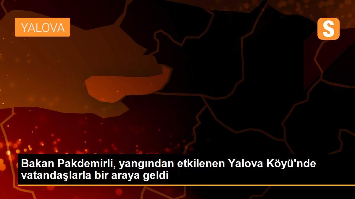 Bakan Pakdemirli, yangından etkilenen Yalova Köyü\'nde vatandaşlarla bir araya geldi
