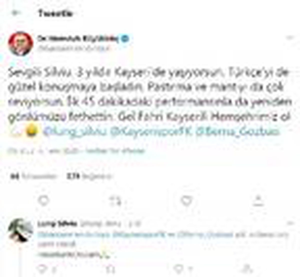 Başkan Büyükkılıç\'tan Lung paylaşımı