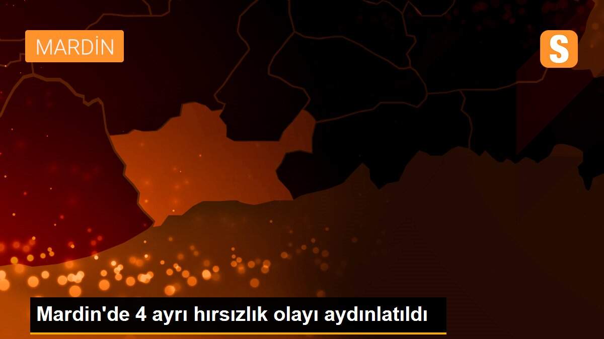 Mardin\'de 4 ayrı hırsızlık olayı aydınlatıldı