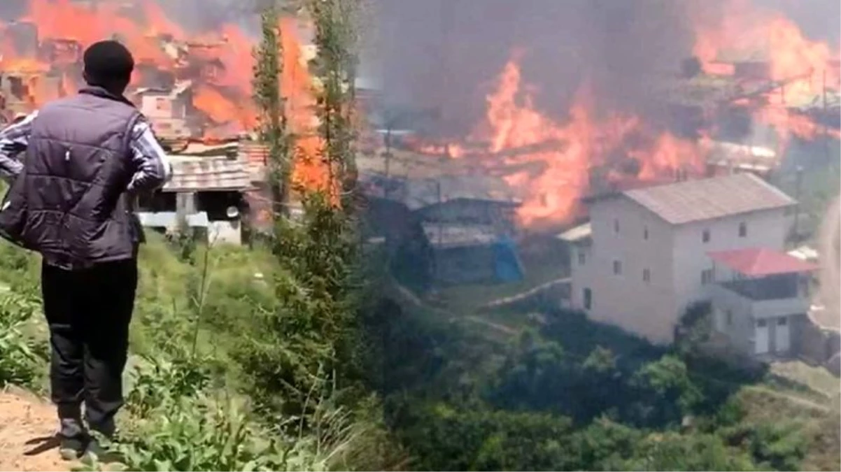 Son dakika: Artvin Dokumacılar köyünde yangın çıktı! Köy evleri alevlere teslim oldu