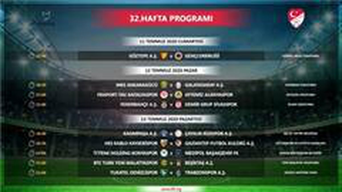 Süper Lig\'de 32. hafta programında değişiklik