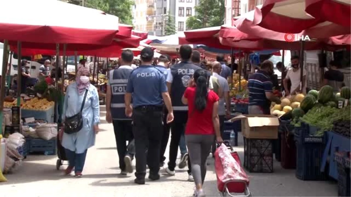 Pazar alışverişine dalanlar sosyal mesafeyi unuttu