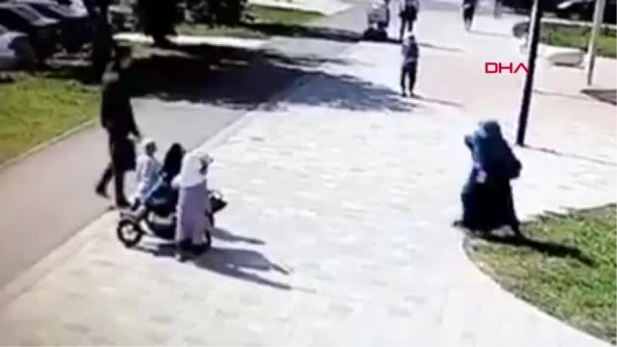 Tataristan\'da başörtülü kadına saldırı kamerada
