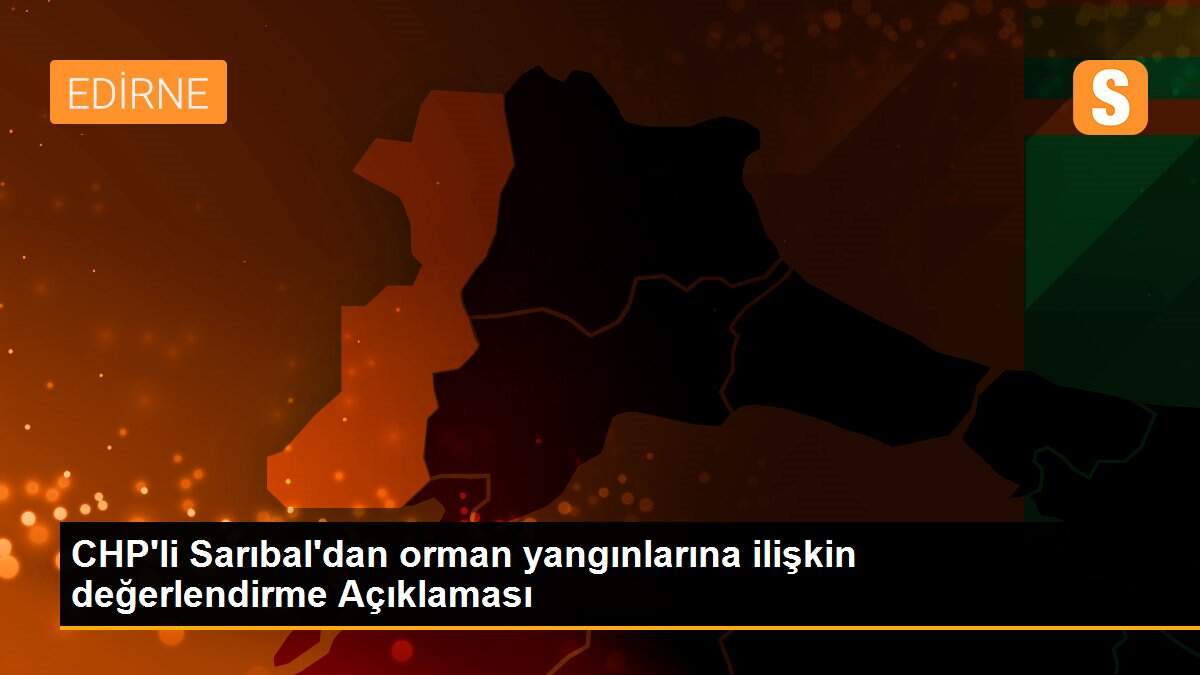 CHP\'li Sarıbal\'dan orman yangınlarına ilişkin değerlendirme Açıklaması