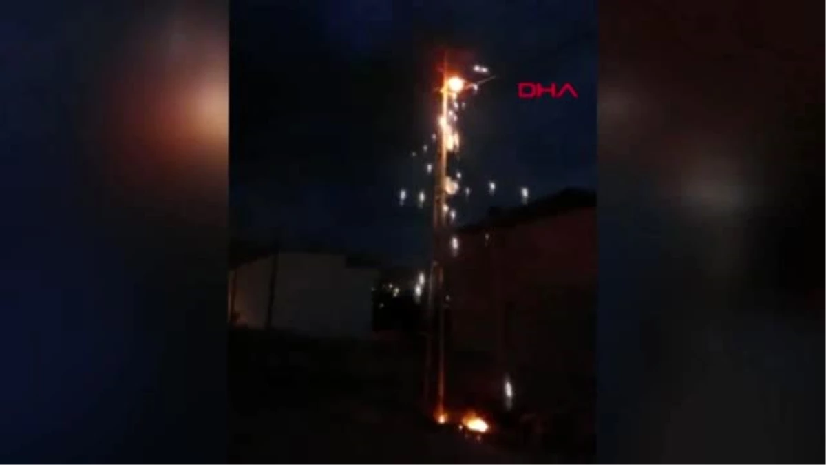 Elektrik direğinde çıkan yangın korkuttu