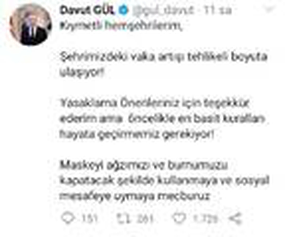 Gaziantep Valisi Gül: Şehrimizdeki vaka artışı tehlikeli boyuta ulaşıyor