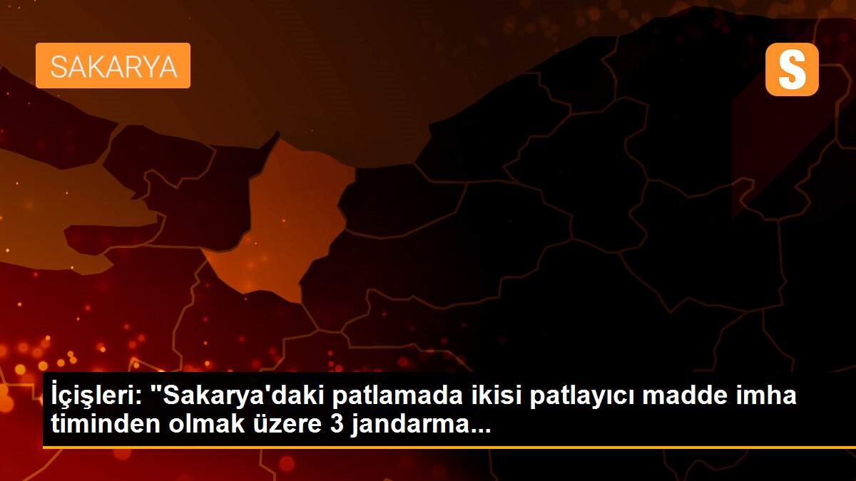 İçişleri: "Sakarya\'daki patlamada ikisi patlayıcı madde imha timinden olmak üzere 3 jandarma...