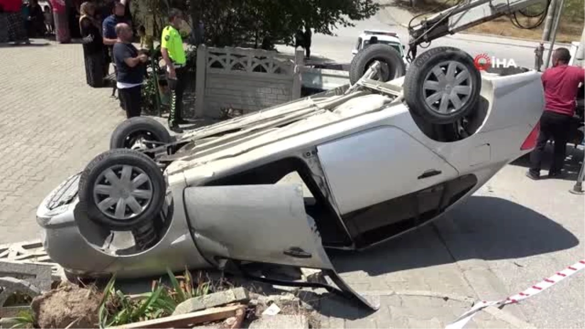 Son dakika haber... Takla atan otomobil ters döndü: 4 yaralı