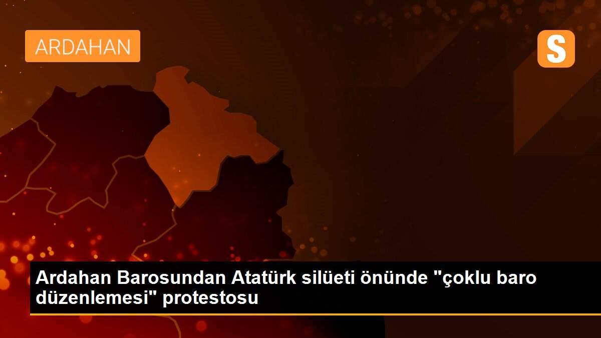 Ardahan Barosundan Atatürk silüeti önünde "çoklu baro düzenlemesi" protestosu