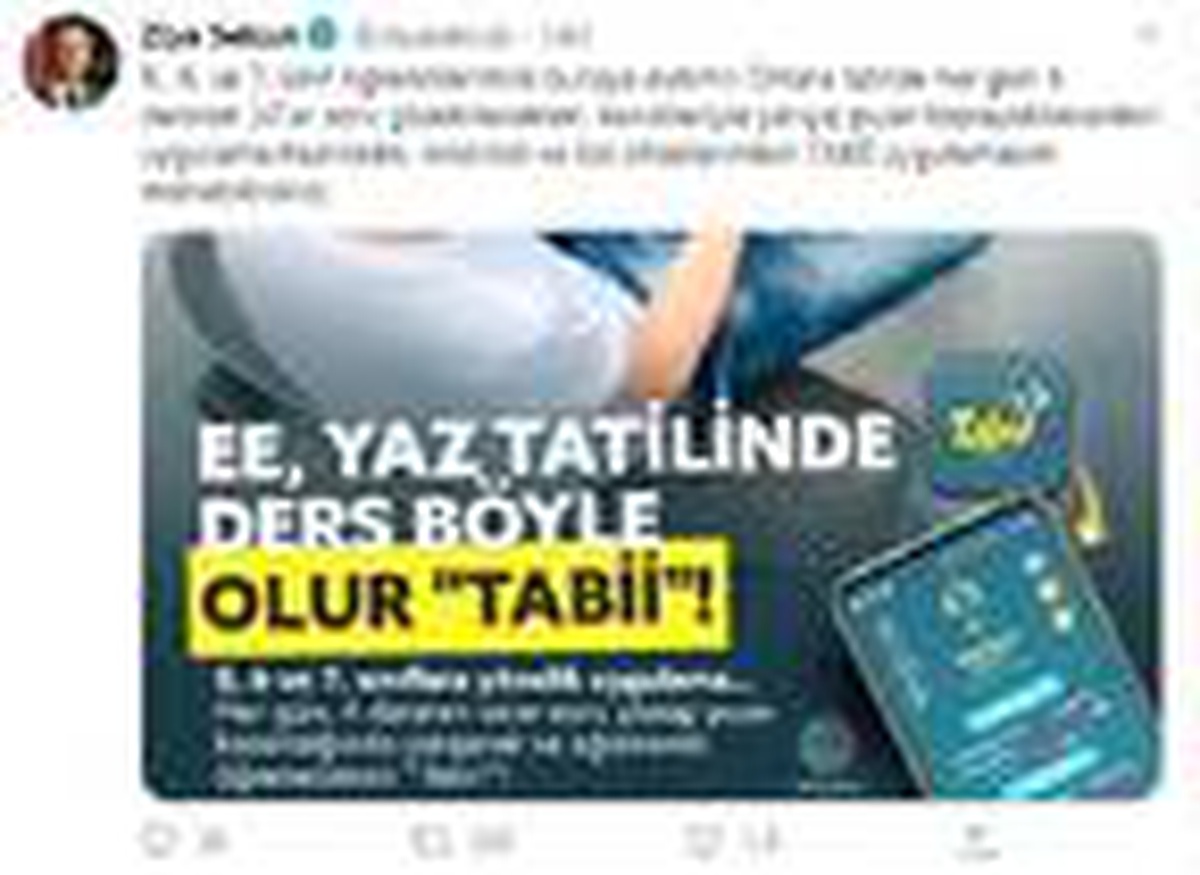 Bakan Selçuk\'tan \'Tabii\' uygulaması paylaşımı