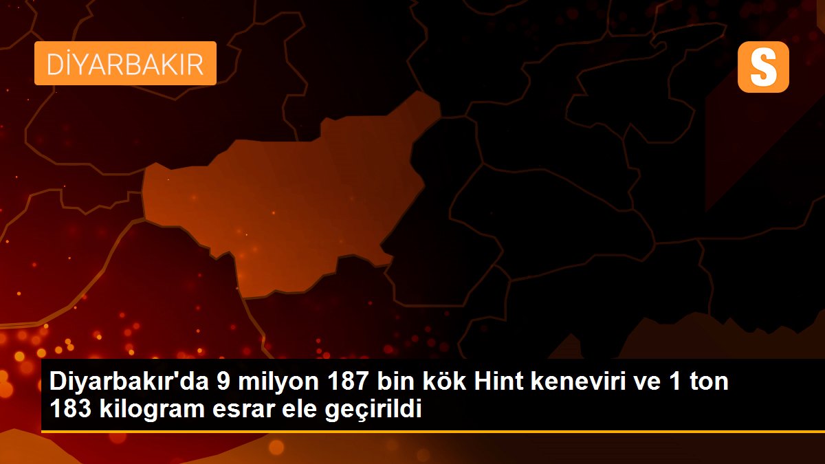 Diyarbakır\'da 9 milyon 187 bin kök Hint keneviri ve 1 ton 183 kilogram esrar ele geçirildi