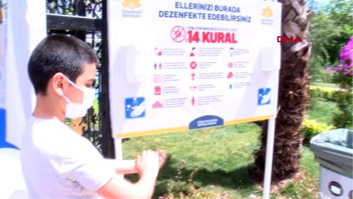 İSTANBUL-Adnan Menderes Parkı\'nın açılışında koronavirüs tedbirleri dikkat çekti