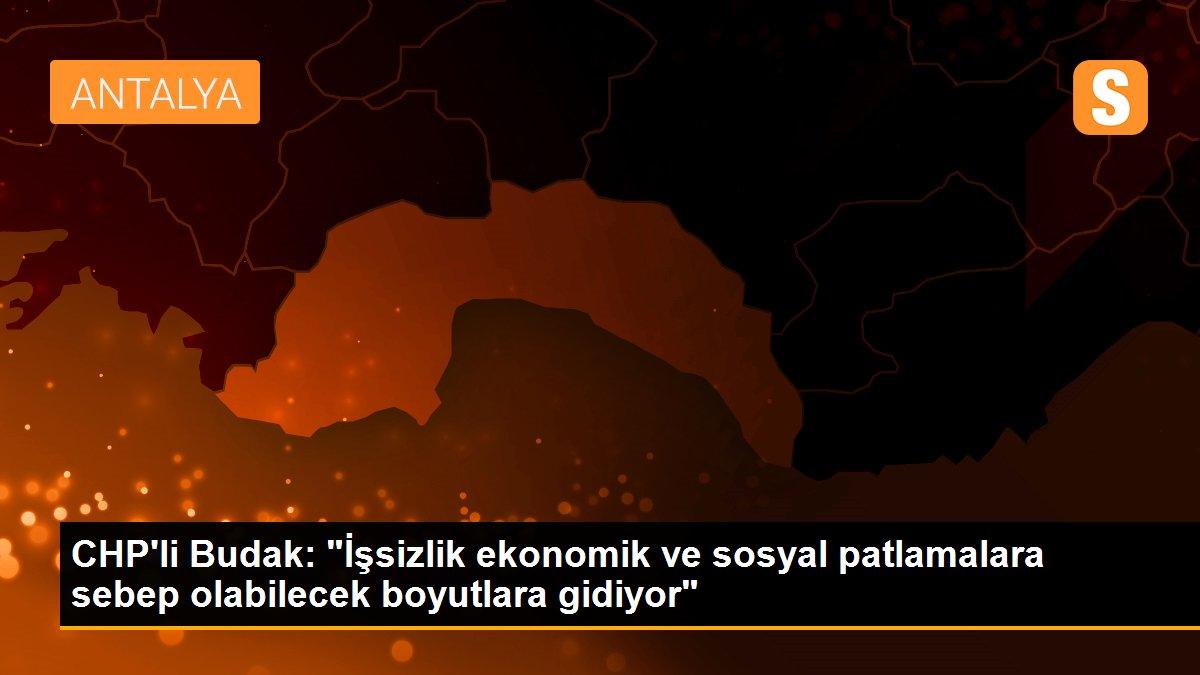 Son dakika! CHP\'li Budak: "İşsizlik ekonomik ve sosyal patlamalara sebep olabilecek boyutlara gidiyor"