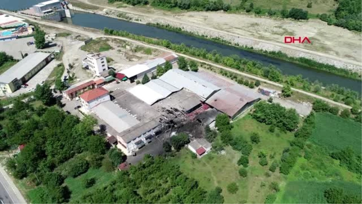 ZONGULDAK Salyangoz fabrikasındaki patlamanın şiddeti havadan görüntülendi