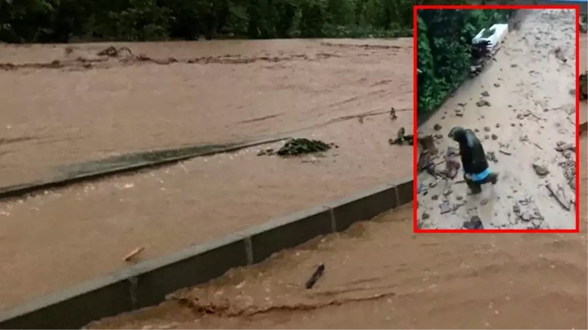 Rize\'deki sel felaketinde sulara kapılan kişi korku dolu anları anlattı