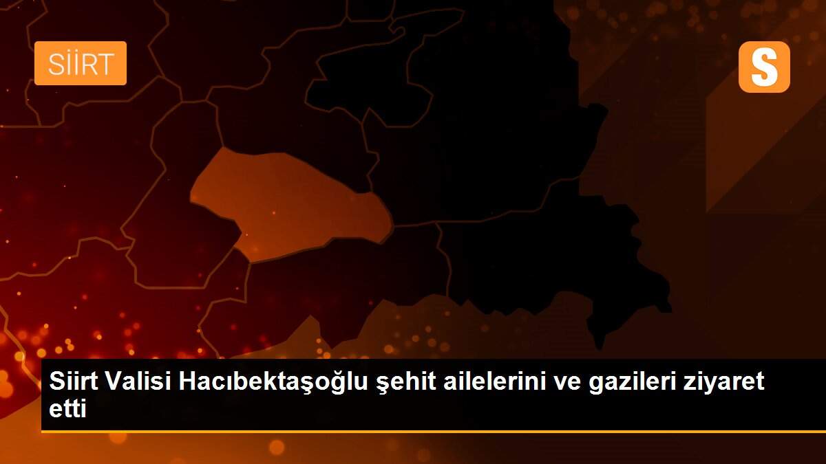 Siirt Valisi Hacıbektaşoğlu şehit ailelerini ve gazileri ziyaret etti