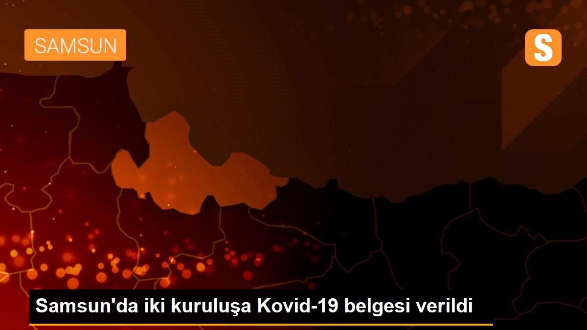 Samsun\'da iki kuruluşa Kovid-19 belgesi verildi