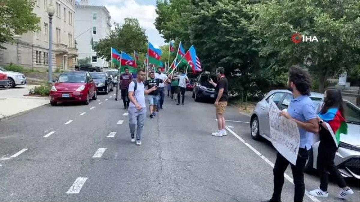 Azerbaycanlılardan Ermenistan\'ın Washington Büyükeçiliği önünde protesto