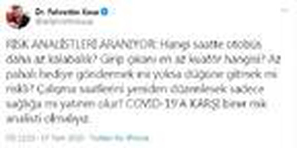 Bakan Koca: Risk analistleri aranıyor