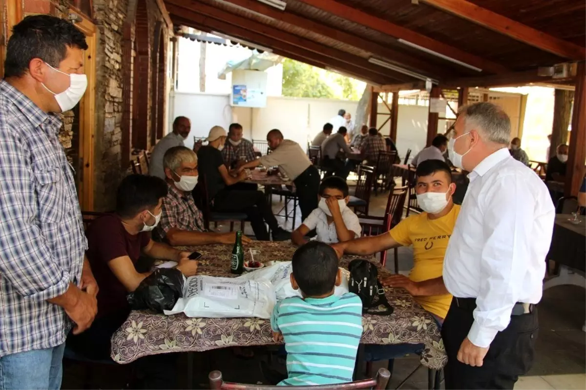 Kaymakam Duru ve kurum amirlerinden maske denetimi