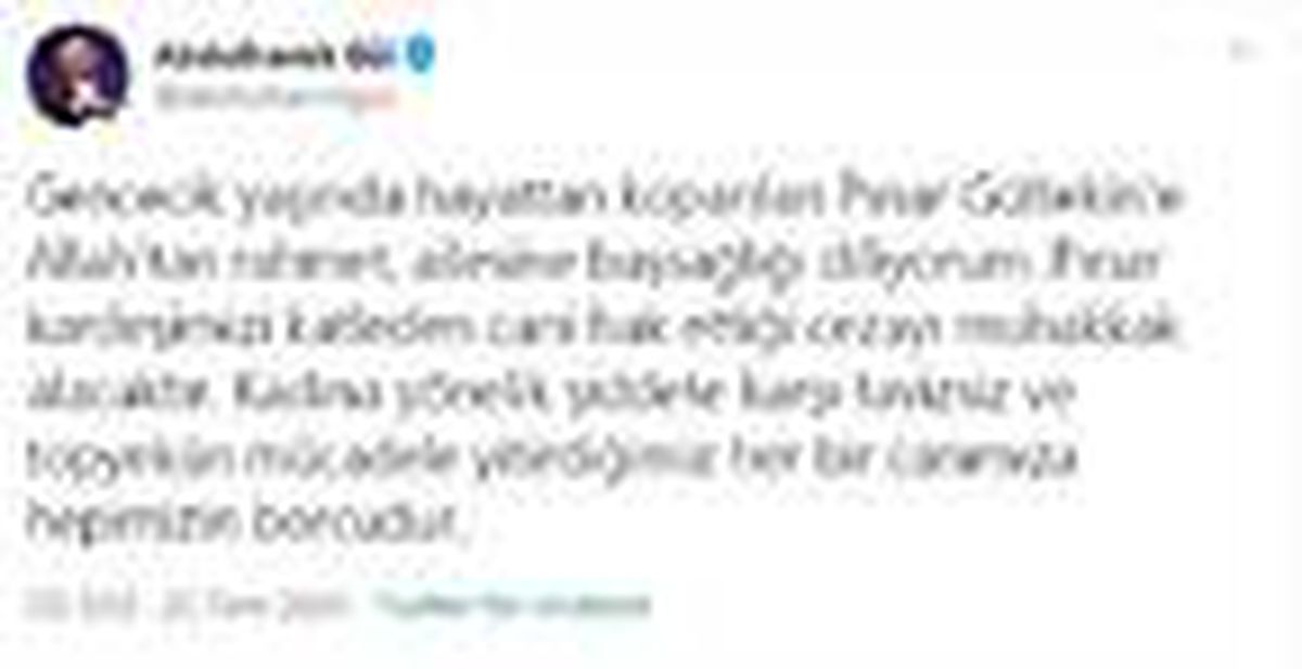 Bakan Gül: Pınar kardeşimizi katleden cani, hak ettiği cezayı alacaktır