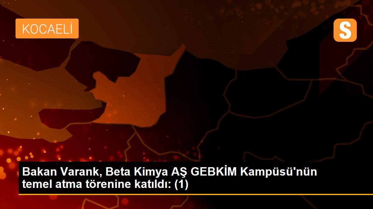 Bakan Varank, Beta Kimya AŞ GEBKİM Kampüsü\'nün temel atma törenine katıldı: (1)
