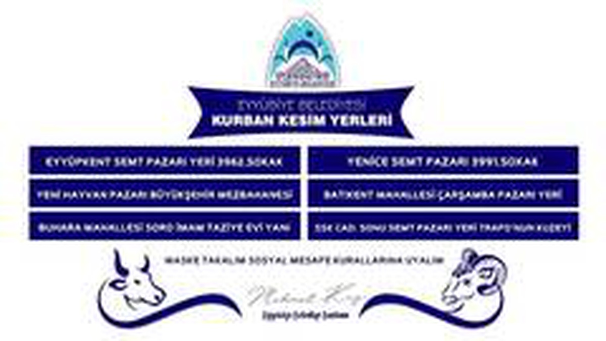 Eyyübiye\'de kurban kesim ve satış yerleri açıklandı