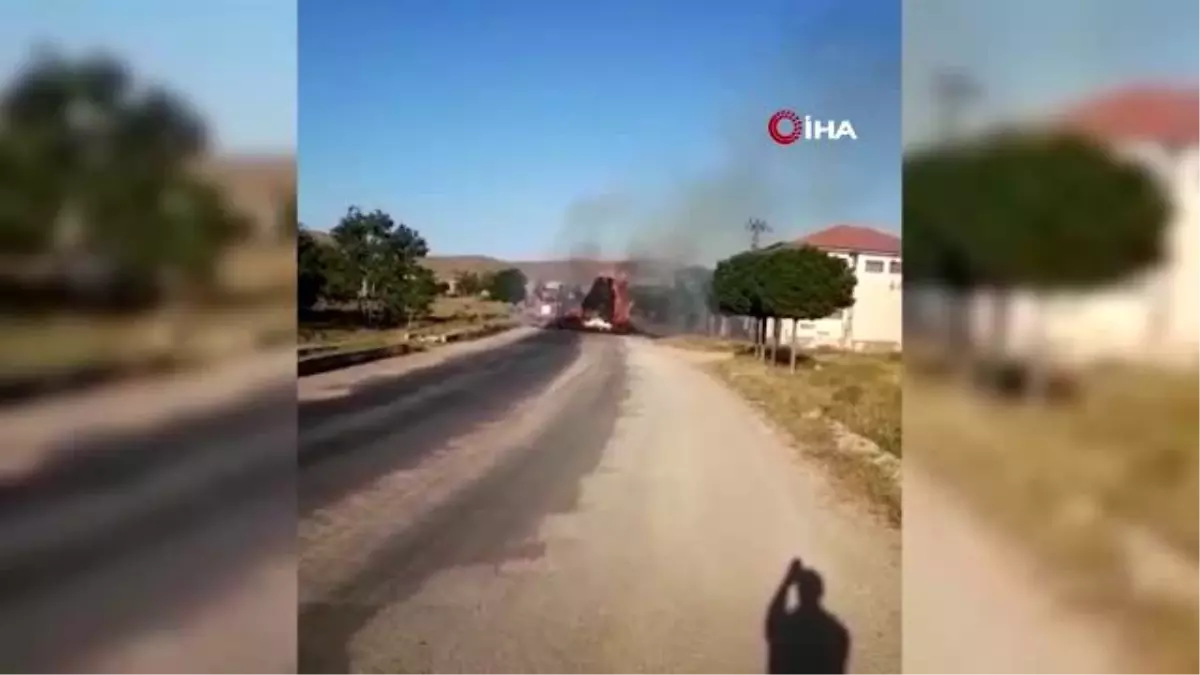 Saman yüklü tır alev alev yandı - Son Dakika