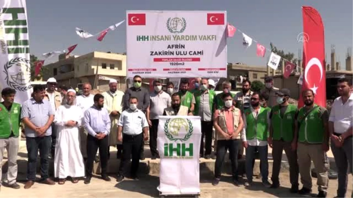 İHH, Afrin\'de 1500 kişilik cami inşaatına başladı