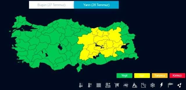 Salı gününe dikkat! Meteoroloji, toplam 16 il için sarı alarm verdi