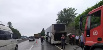 Giresun'da otobüs yangını korkuttu