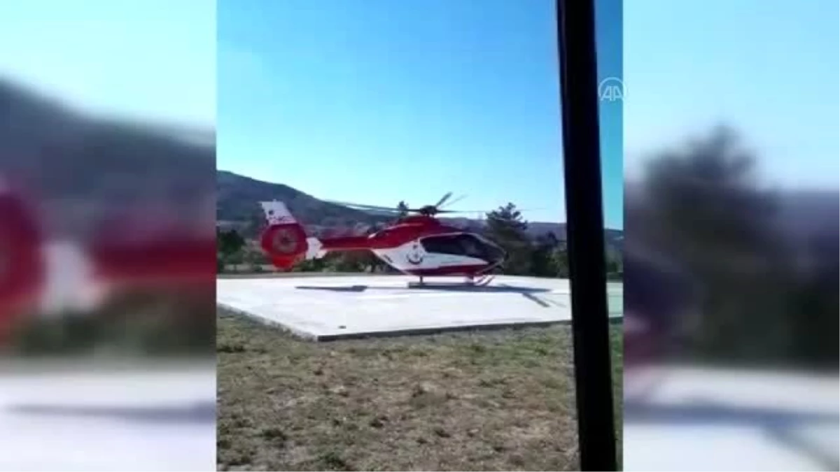 Üzerine televizyon düşen bebek, ambulans helikopterle Ankara\'ya sevk edildi
