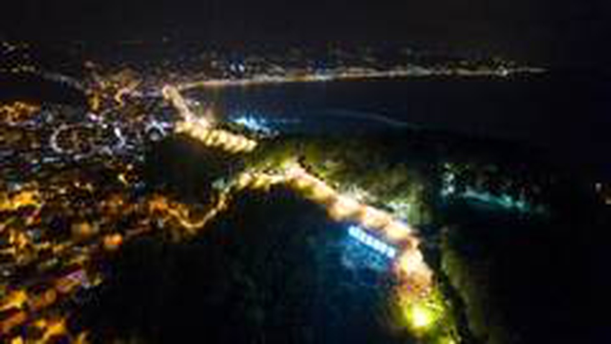 Son dakika haber! Giresun Kalesine yerleştirilen ışıklı Giresun tabelasının açılışı yapıldı