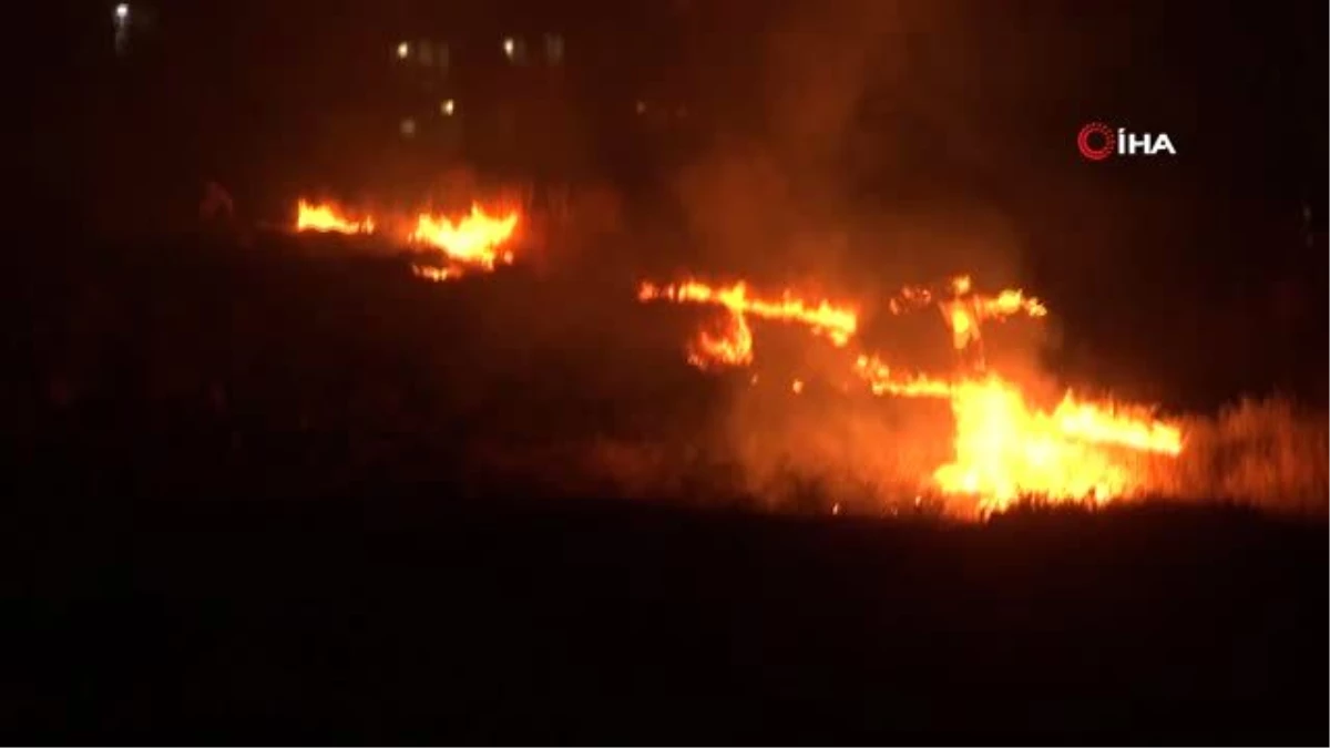 Bornova\'da rekreasyon alanının üst kısmında ot yangını