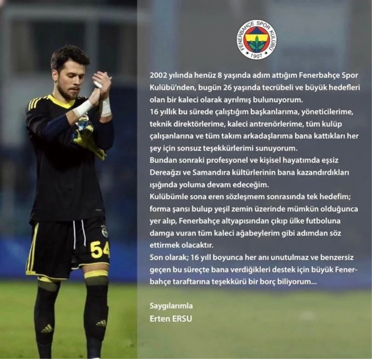 Erten Ersu, Fenerbahçe\'den ayrıldı