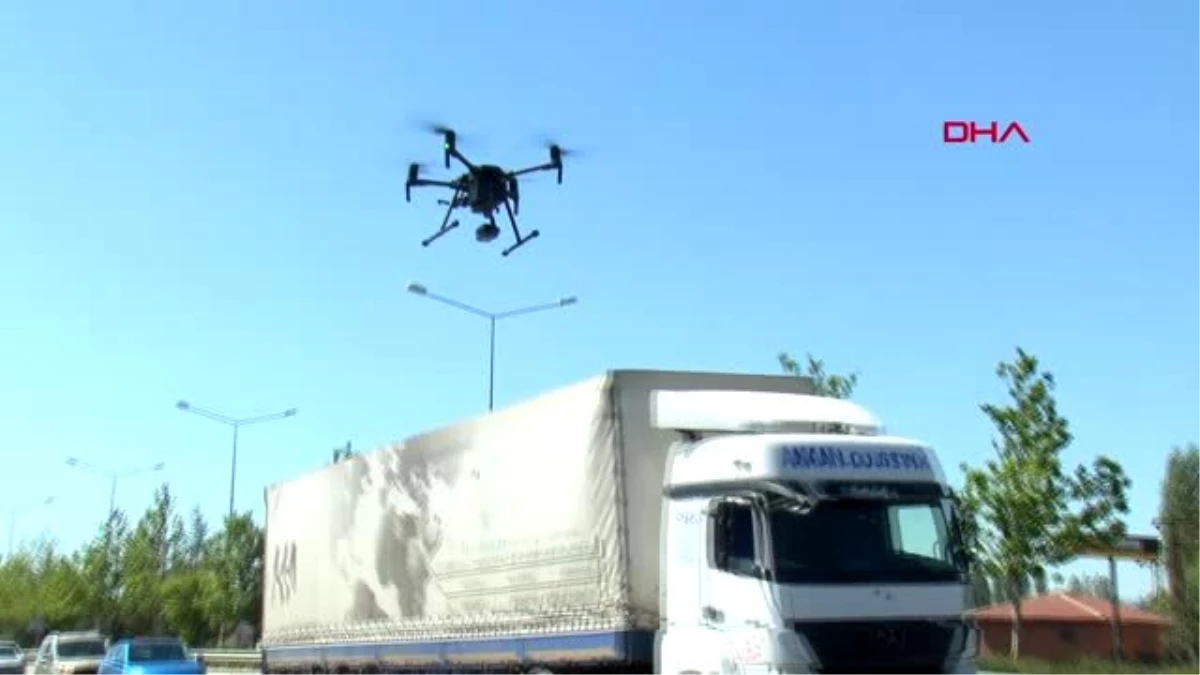 Eskişehir\'de bayram trafiğine \'drone\' ile denetim