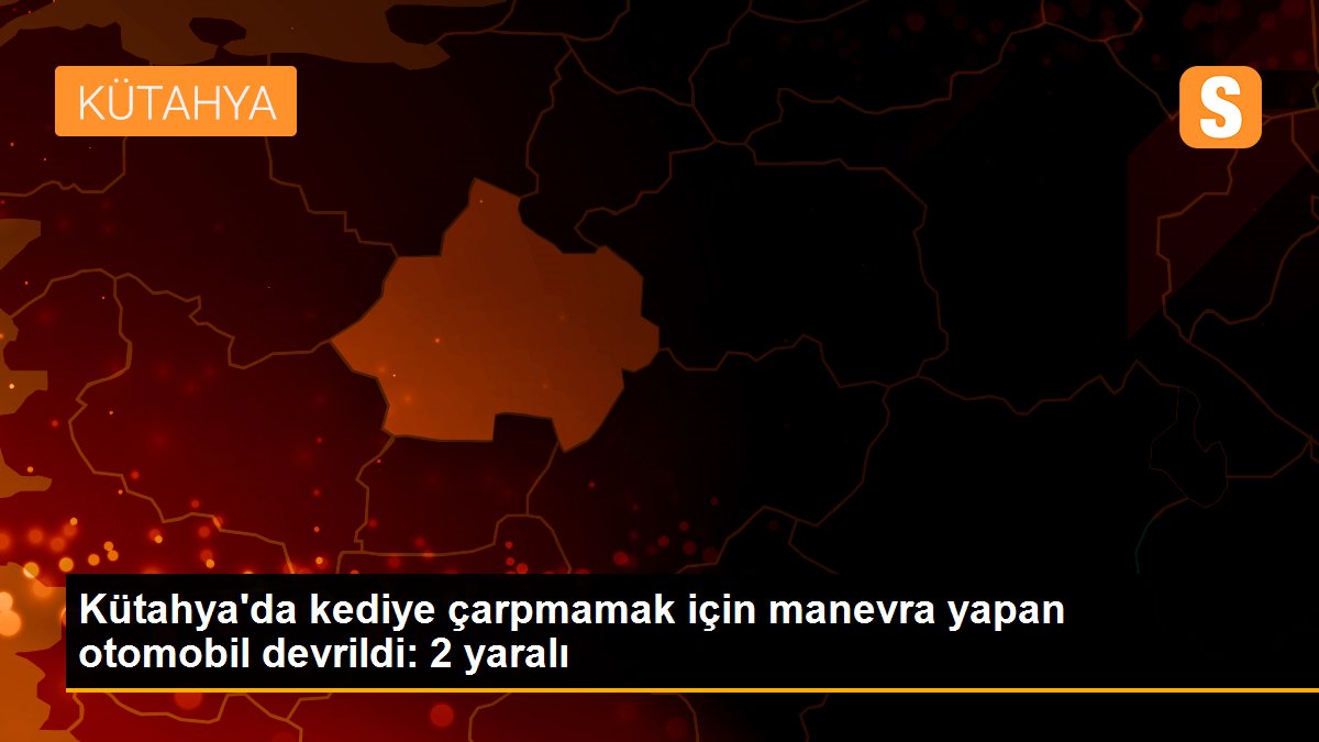 Kütahya\'da kediye çarpmamak için manevra yapan otomobil devrildi: 2 yaralı