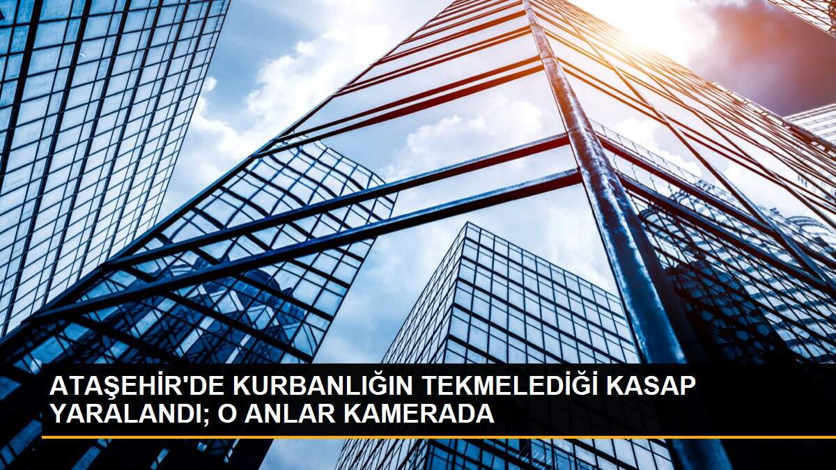 ATAŞEHİR\'DE KURBANLIĞIN TEKMELEDİĞİ KASAP YARALANDI; O ANLAR KAMERADA