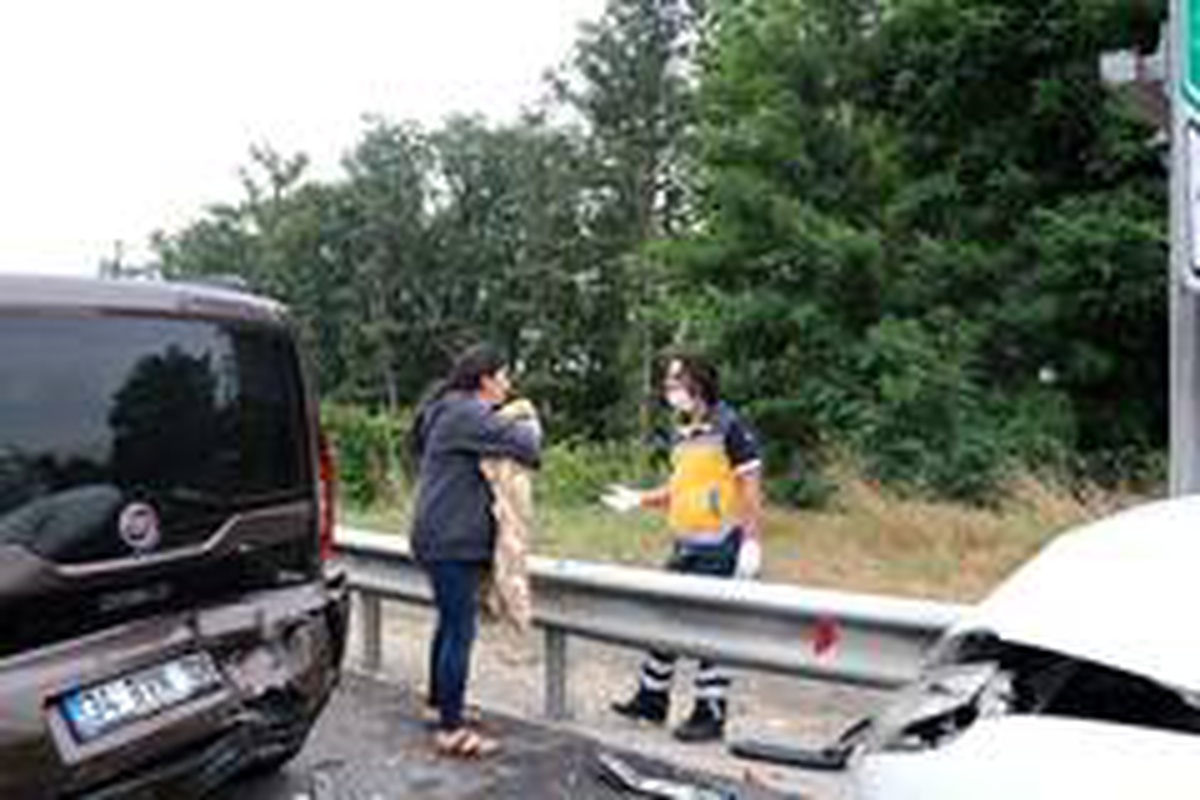 TEM\'de zincirleme trafik kazası: 8 yaralı