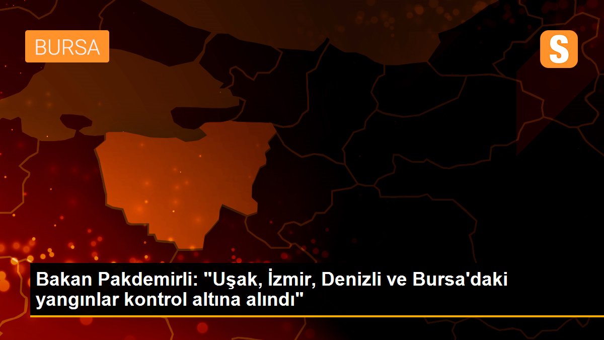 Bakan Pakdemirli: "Uşak, İzmir, Denizli ve Bursa\'daki yangınlar kontrol altına alındı"