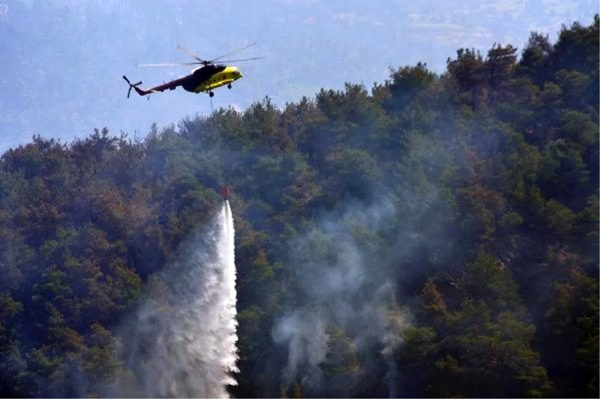 Manisa Ahmetli\'deki yangını söndürme çalışmaları sürüyor (3)
