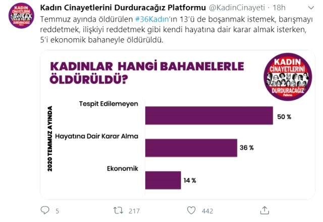Temmuz ayında 36 kadın cinayeti işlendi, 11 şüpheli kadın ölümü var