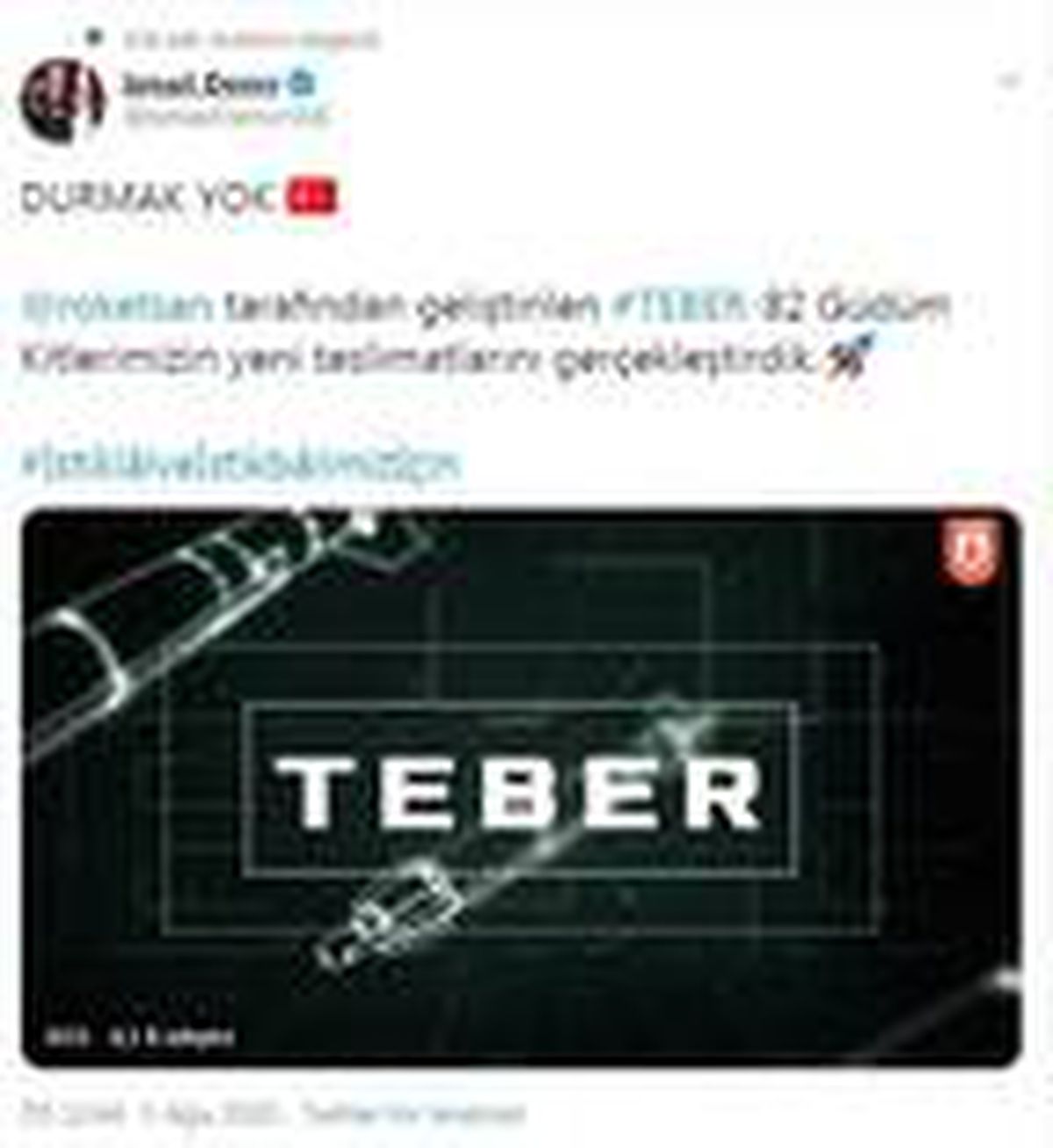 Savunma Sanayii Başkanı: TEBER-82 Güdüm Kitlerimizin yeni teslimatlarını gerçekleştirdik