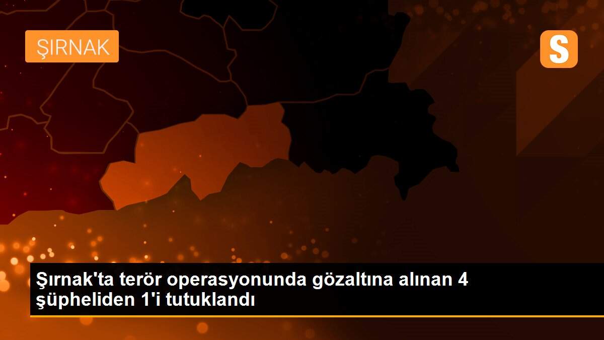 Şırnak\'ta terör operasyonunda gözaltına alınan 4 şüpheliden 1\'i tutuklandı