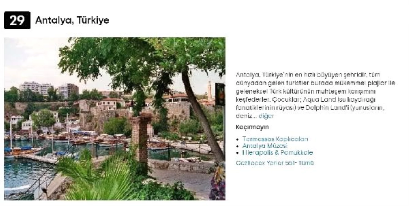 İstanbul ve Antalya, dünyanın en iyi destinasyonları arasında