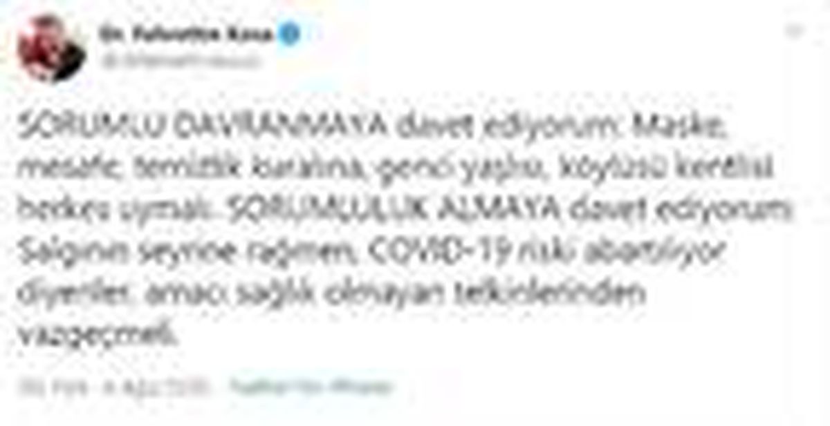 Bakan Koca: Maske, mesafe, temizlik kuralına herkes uymalı