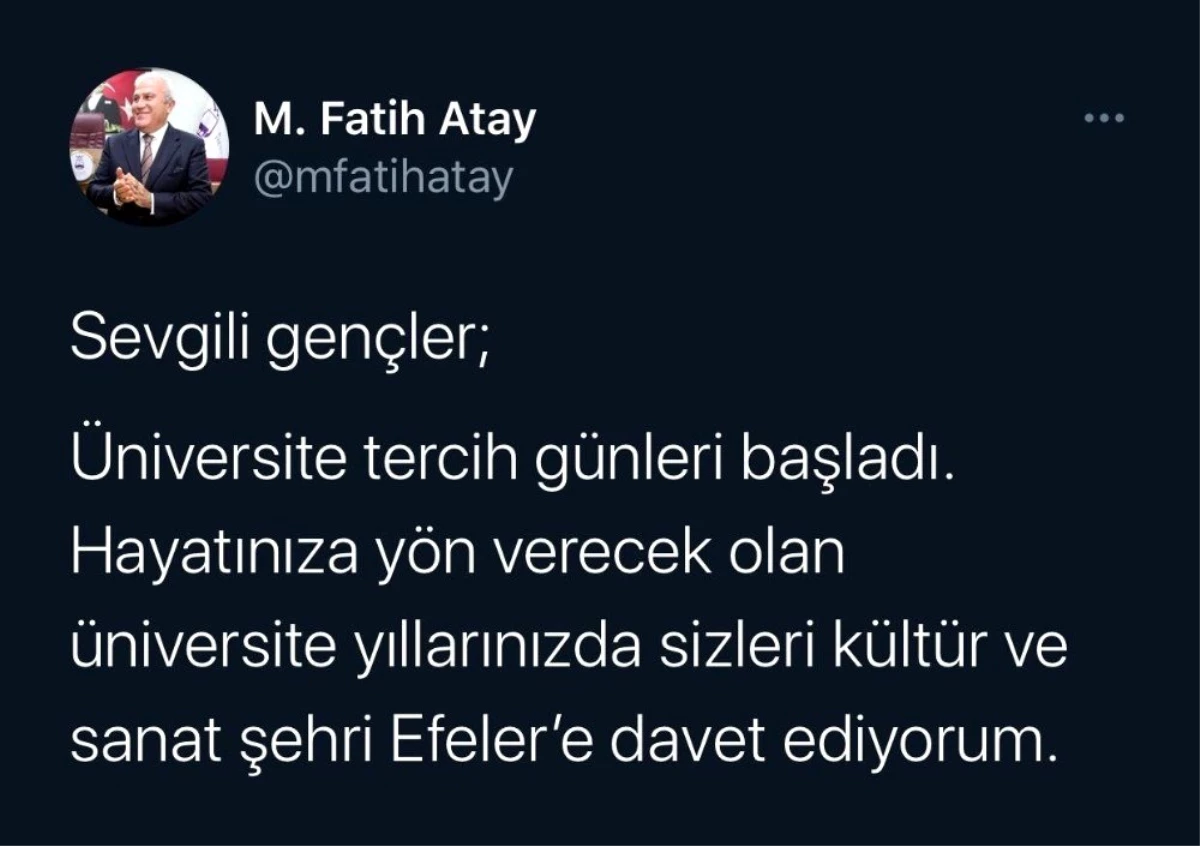 Başkan Atay, "Öğrencilerimizi Kültür ve sanat şehri Efeler\'e bekliyoruz"