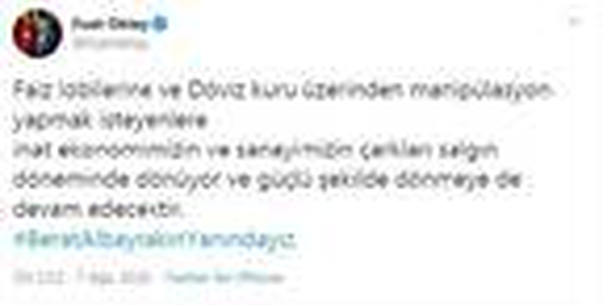 Fuat Oktay: Ekonomimizin çarkları güçlü şekilde dönmeye devam edecek