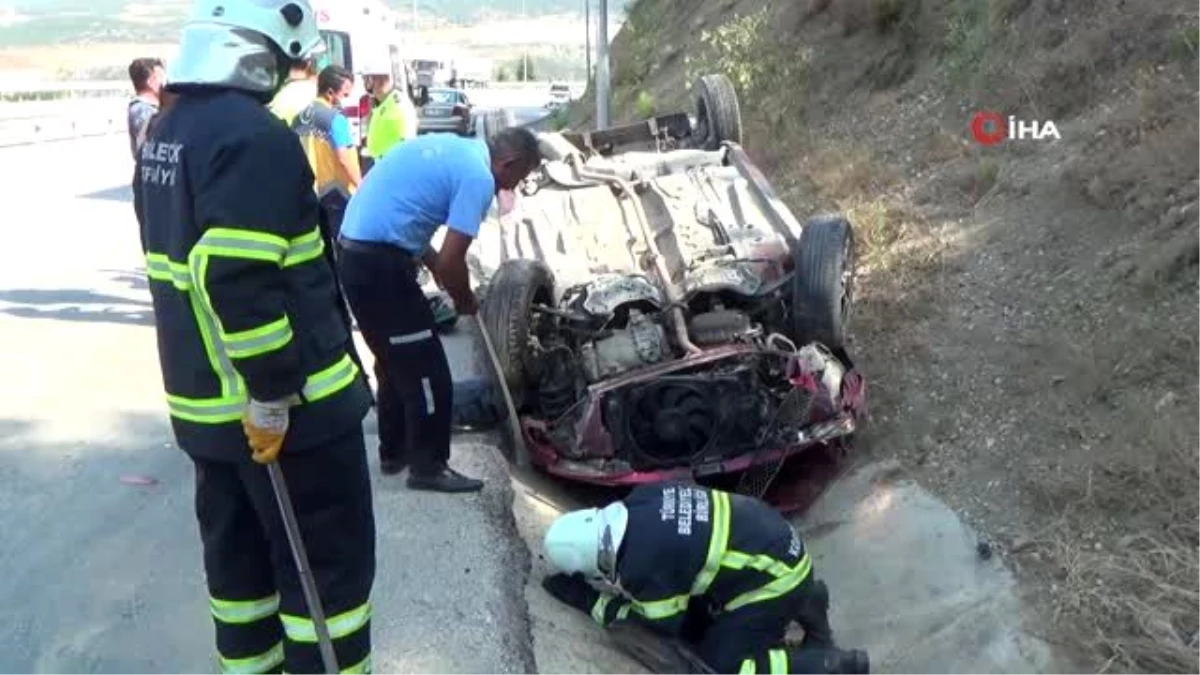 Seyir halindeki otomobil takla attı: 1 yaralı