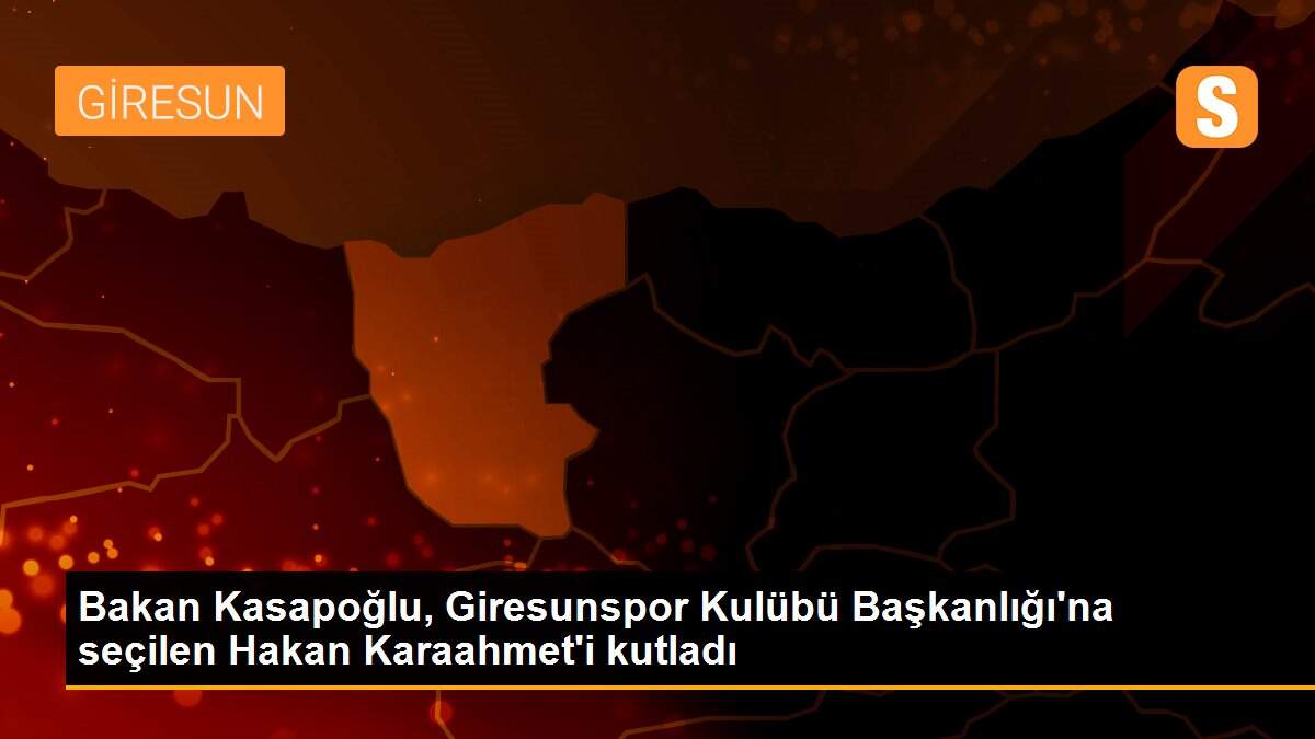 Bakan Kasapoğlu, Giresunspor Kulübü Başkanlığı\'na seçilen Hakan Karaahmet\'i kutladı